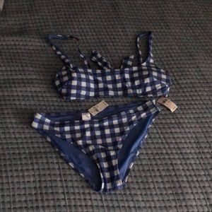 Aerie Blue Plaid Bikini